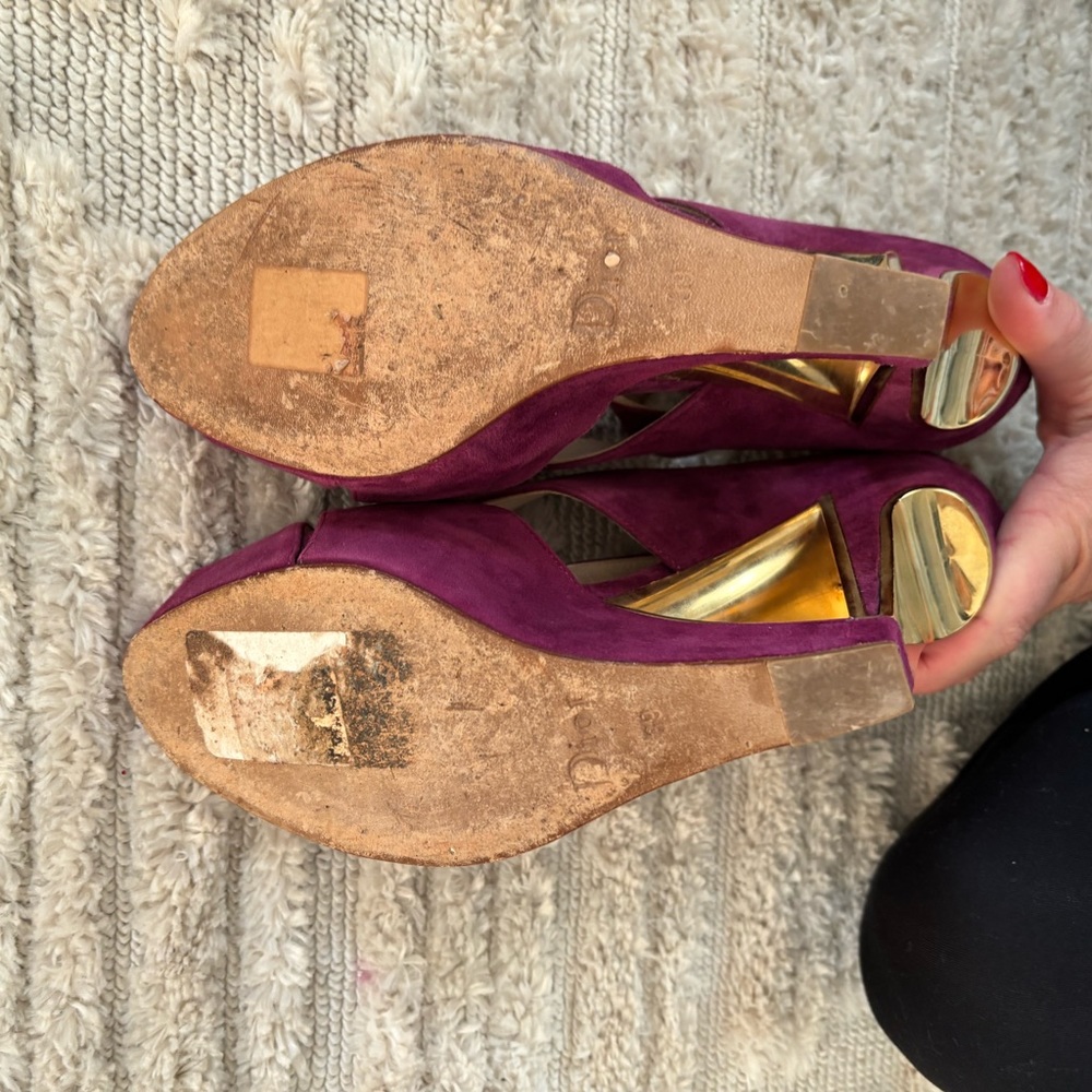 Christian Dior Purple Suede Heels size 39 - Picture 5 of 8